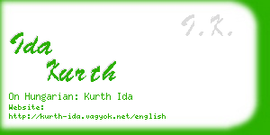 ida kurth business card